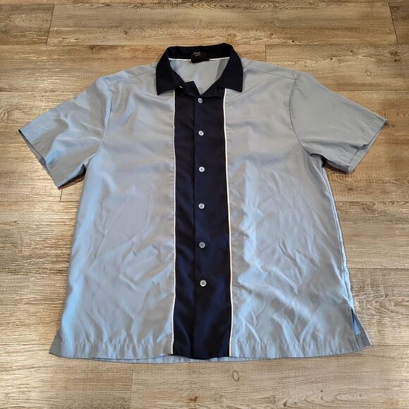 Milano Bay Original Retro Short Sleeved Button Up Style Shirt Mens Size Medium - Picture 1 of 8